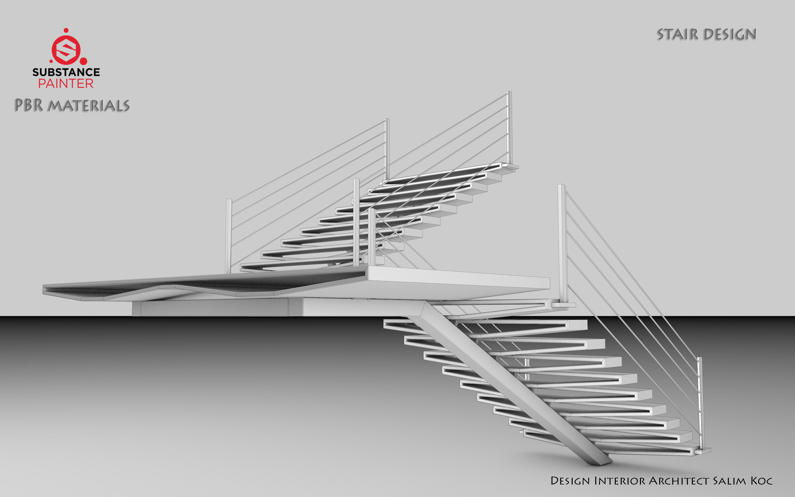      Stairs 3D model   TWO QUALITY DESIGN Low-poly 3D model_15