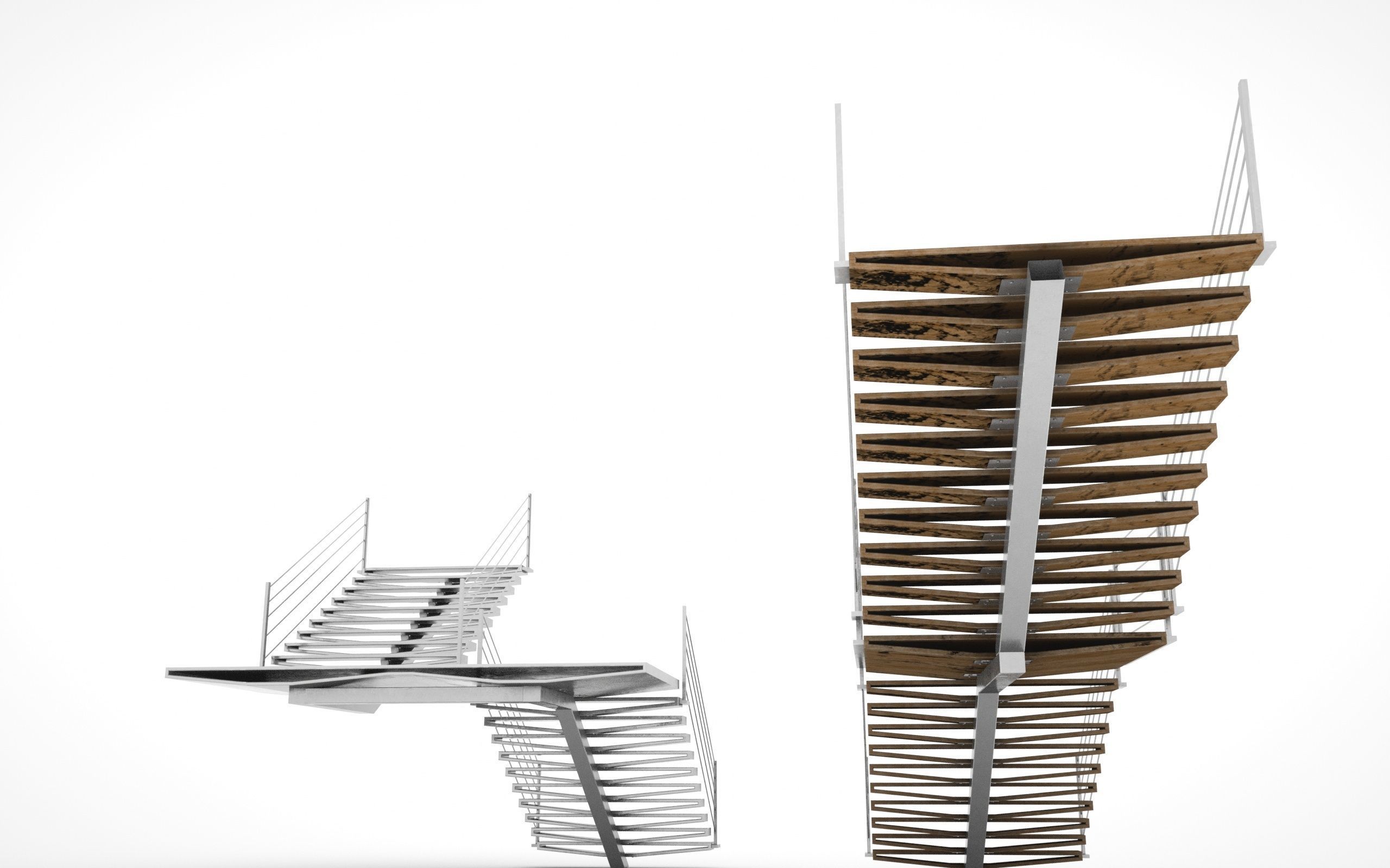      Stairs 3D model   TWO QUALITY DESIGN Low-poly 3D model_21