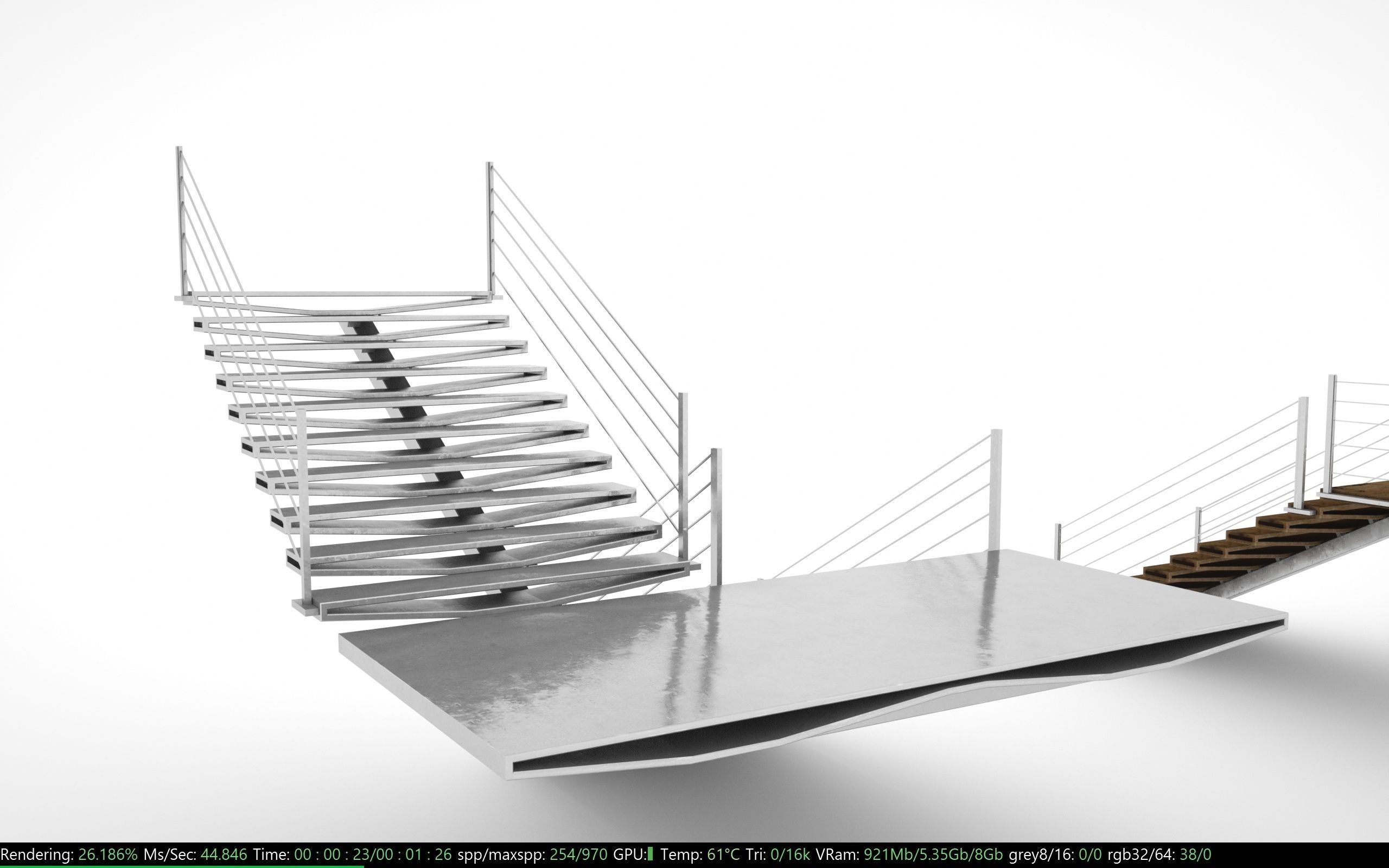      Stairs 3D model   TWO QUALITY DESIGN Low-poly 3D model_1