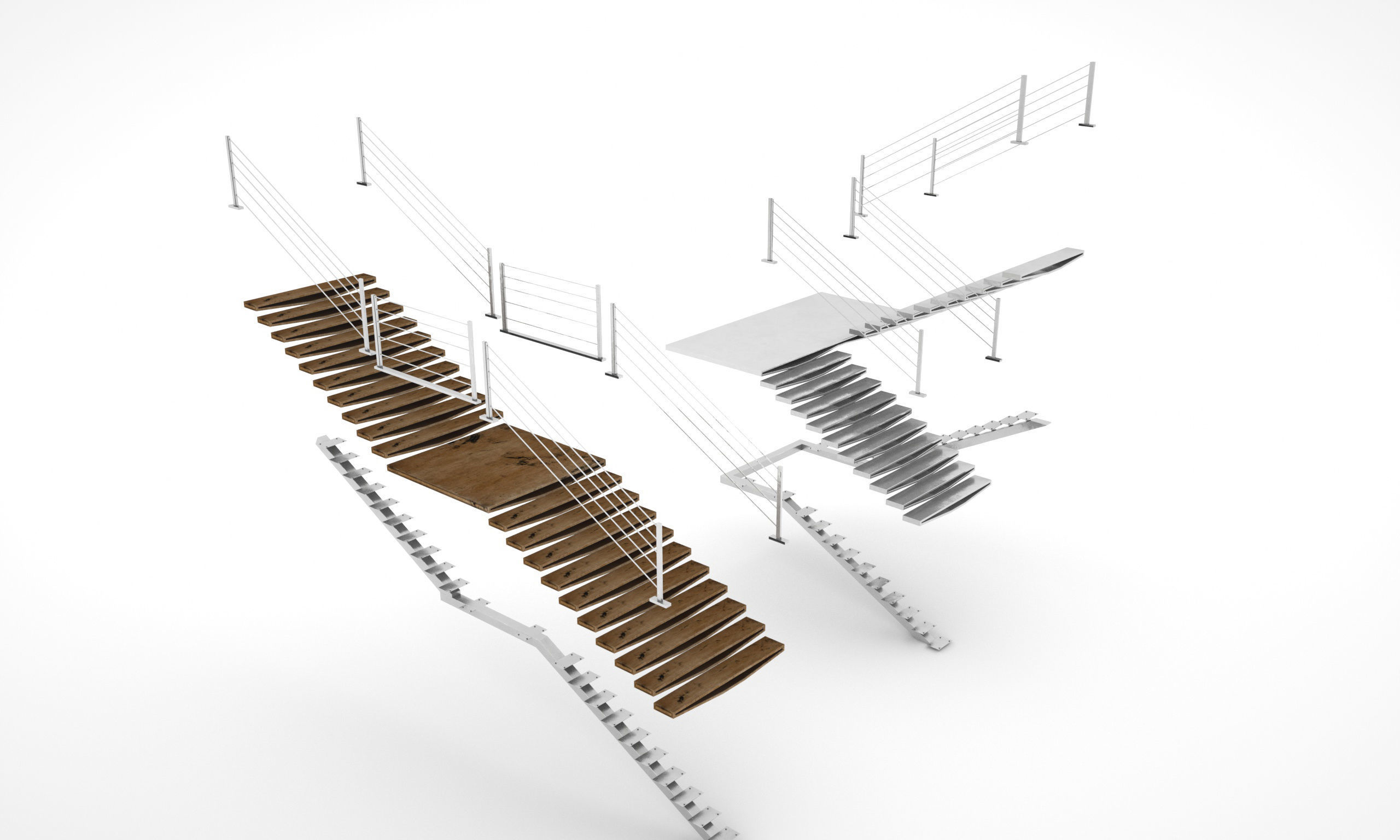      Stairs 3D model   TWO QUALITY DESIGN Low-poly 3D model_4