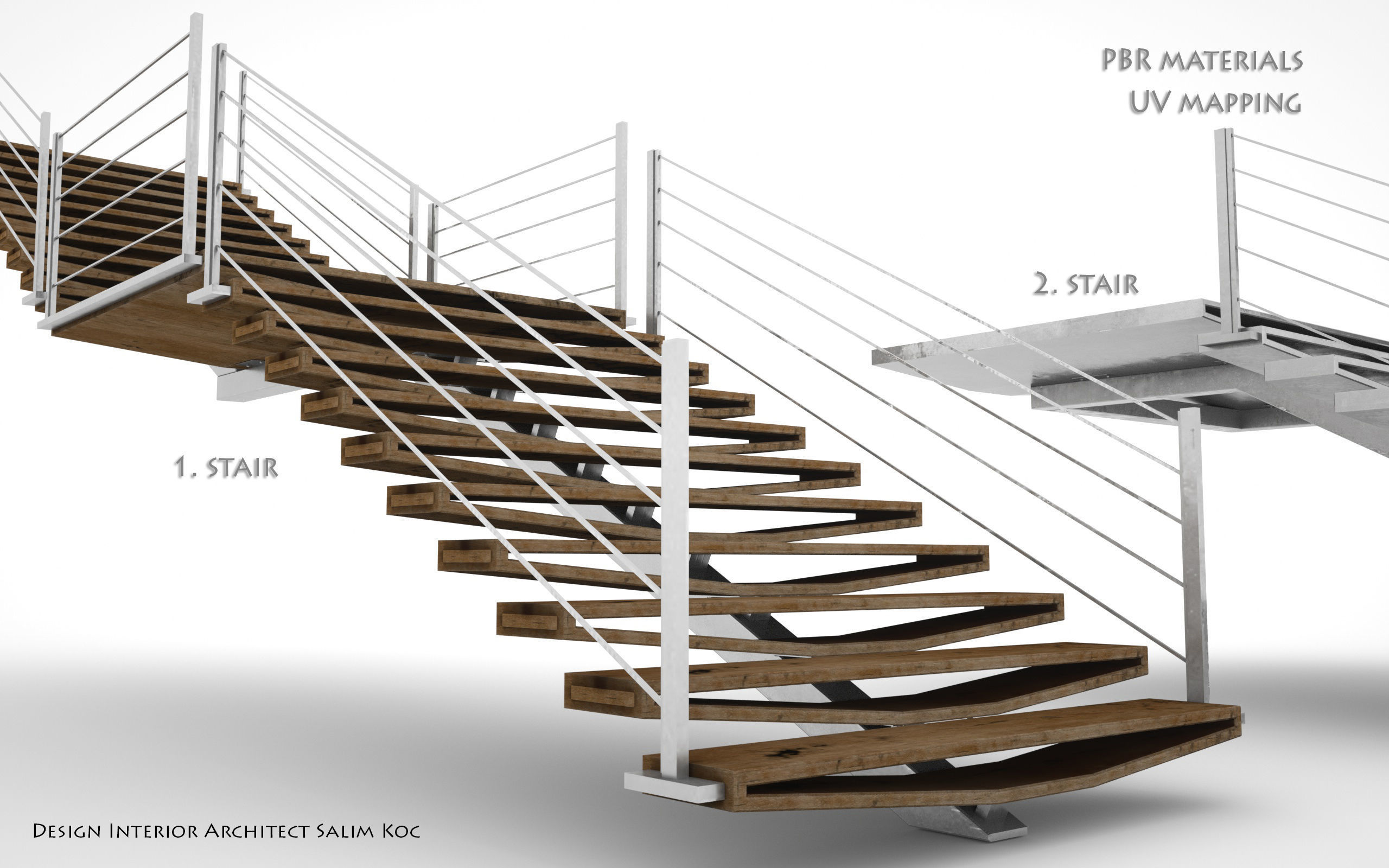      Stairs 3D model   TWO QUALITY DESIGN Low-poly 3D model_17