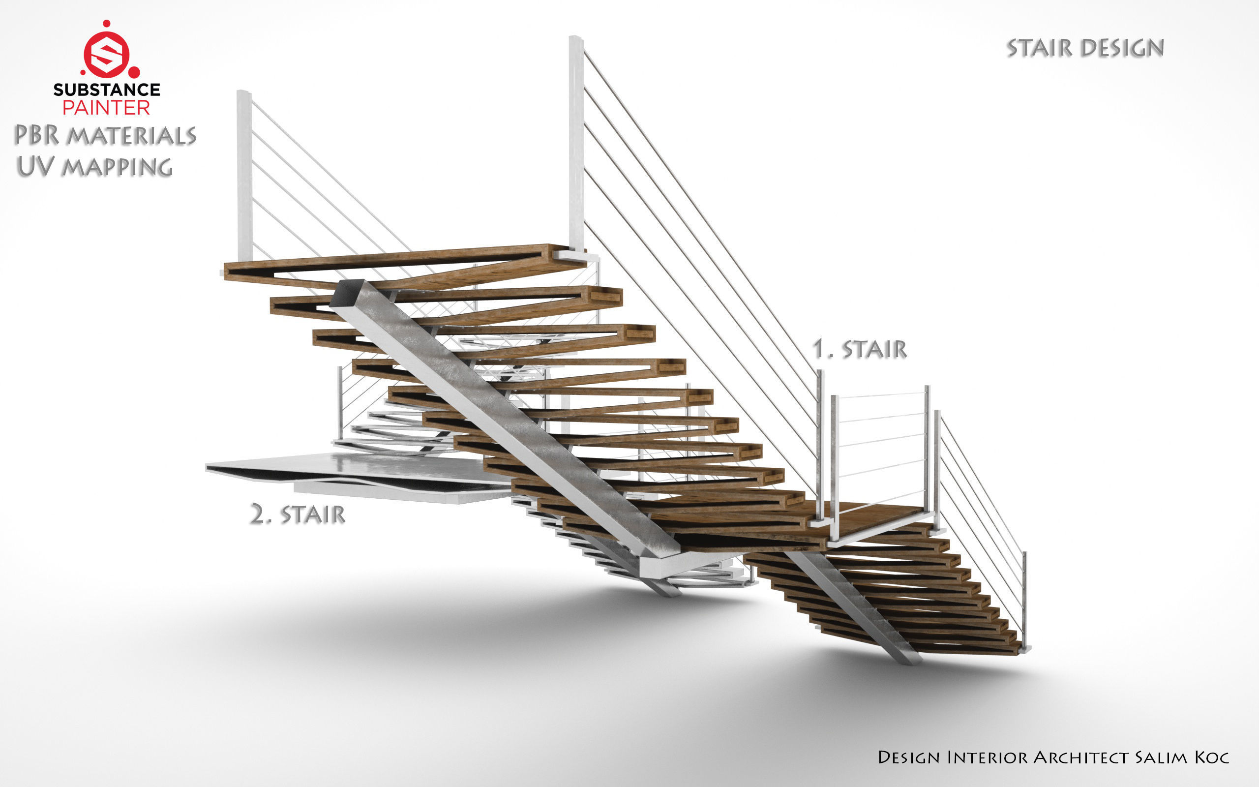      Stairs 3D model   TWO QUALITY DESIGN Low-poly 3D model_20