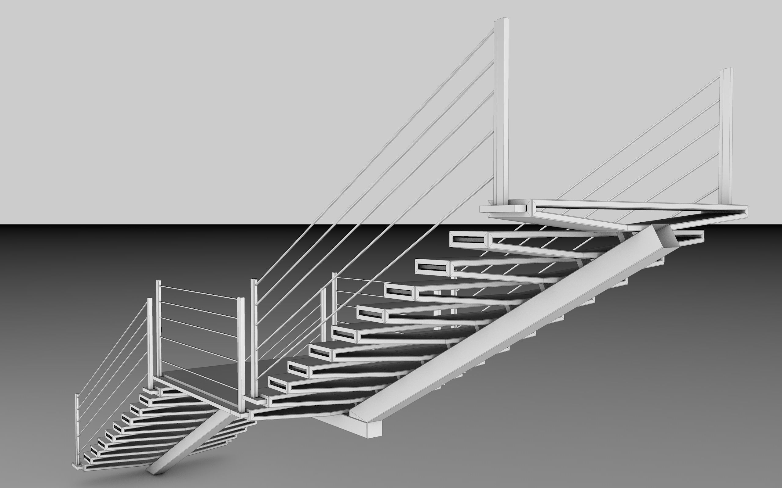      Stairs 3D model   TWO QUALITY DESIGN Low-poly 3D model_10