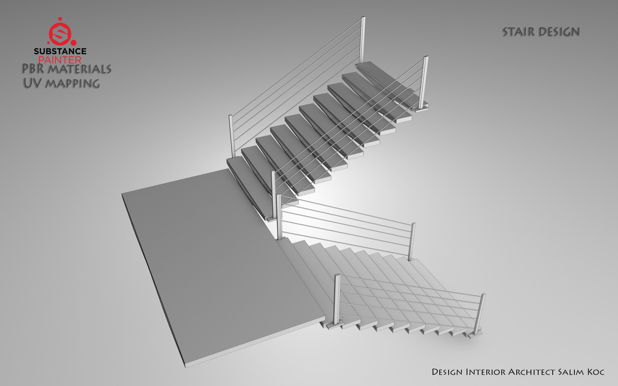      Stairs 3D model   TWO QUALITY DESIGN Low-poly 3D model_14