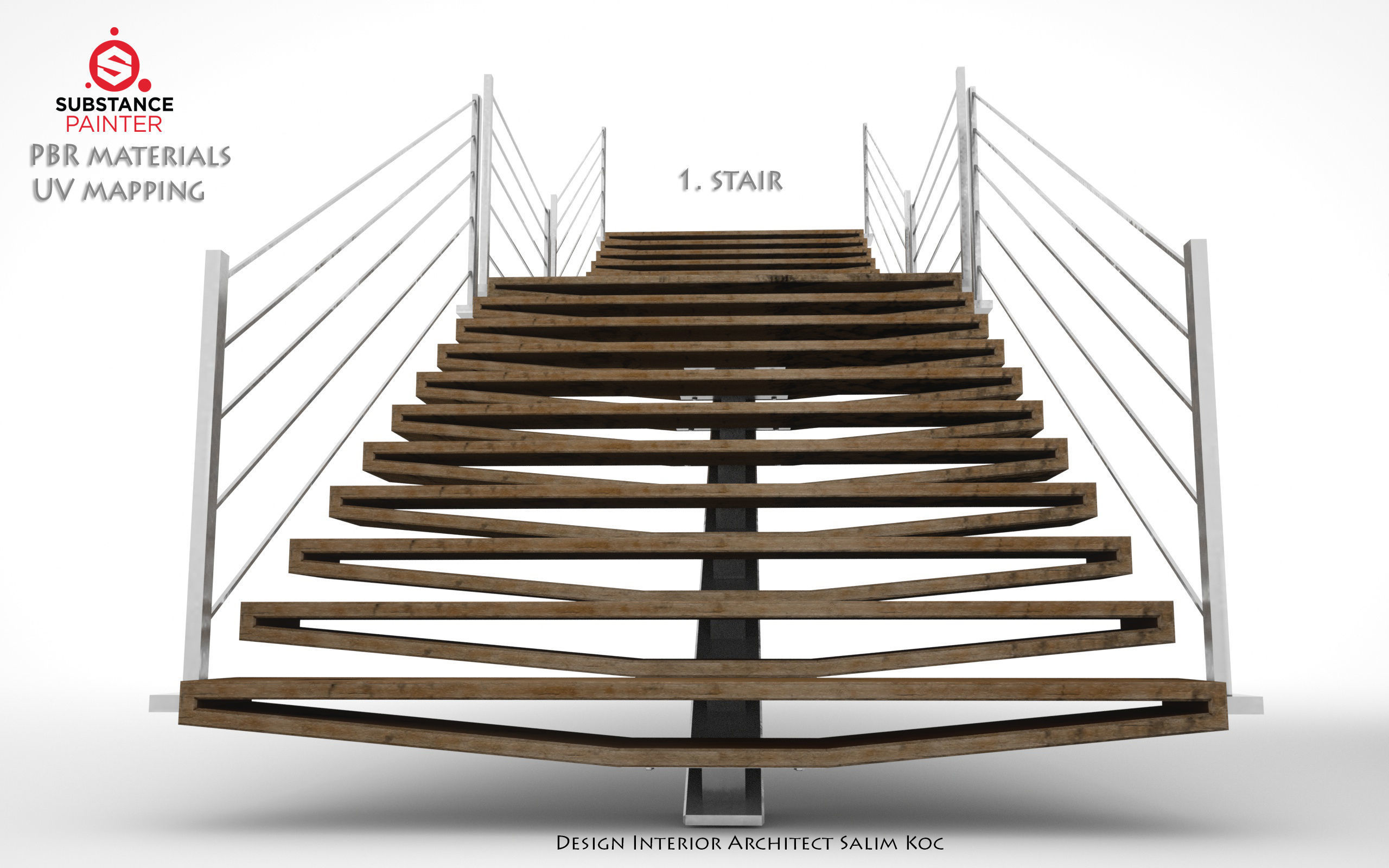      Stairs 3D model   TWO QUALITY DESIGN Low-poly 3D model_11