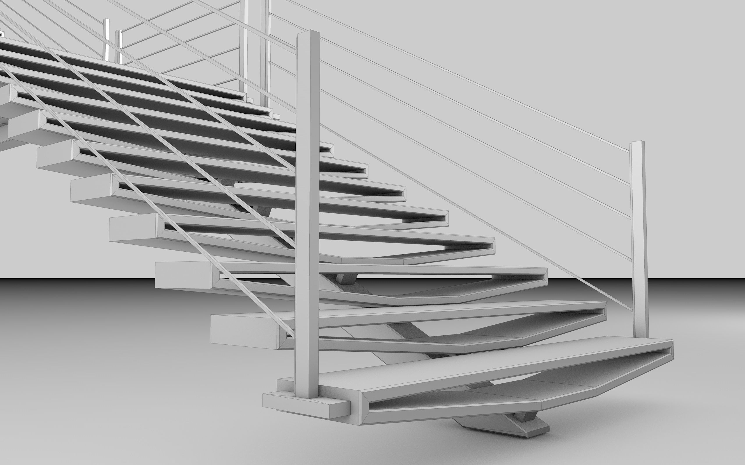      Stairs 3D model   TWO QUALITY DESIGN Low-poly 3D model_7