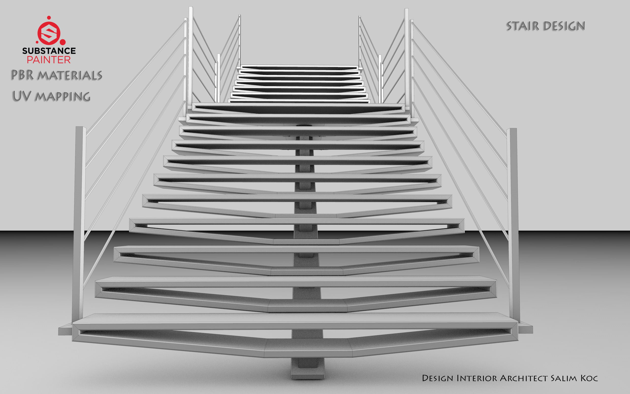      Stairs 3D model   TWO QUALITY DESIGN Low-poly 3D model_6