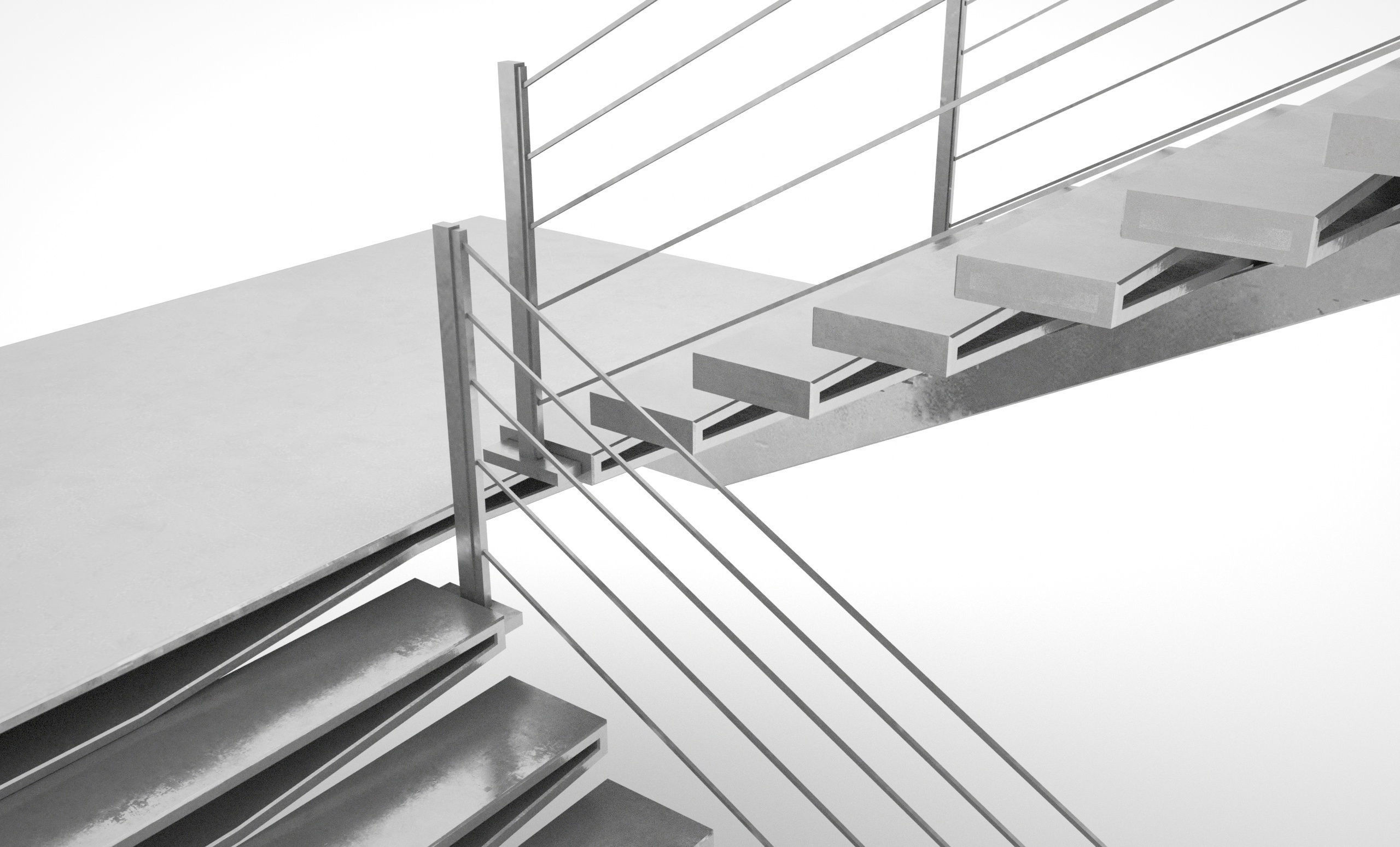      Stairs 3D model   TWO QUALITY DESIGN Low-poly 3D model_3