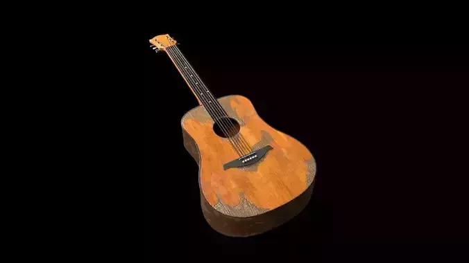 Dirty Guitar 3D Model