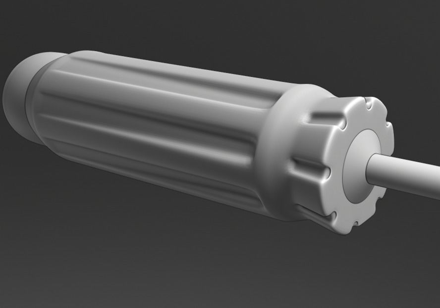 Simple Fat-blade Screwdriver Free 3D model_3