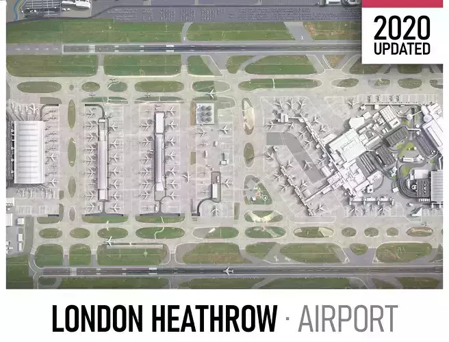 London Heathrow Airport - LHR Low-poly 3D model
