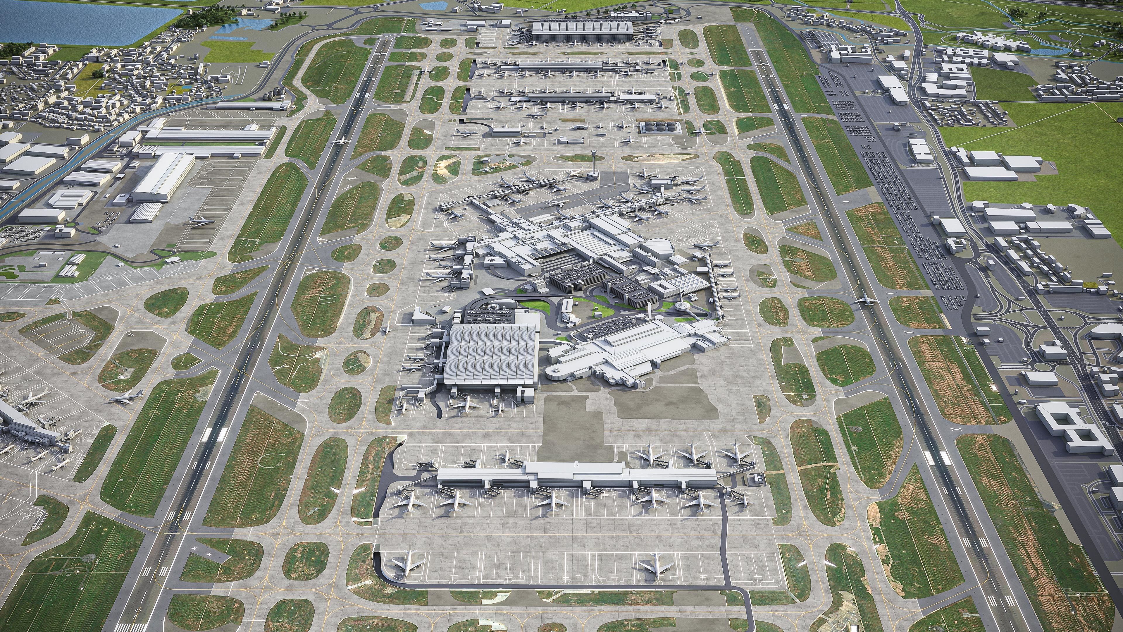 London Heathrow Airport - LHR Low-poly 3D model_6