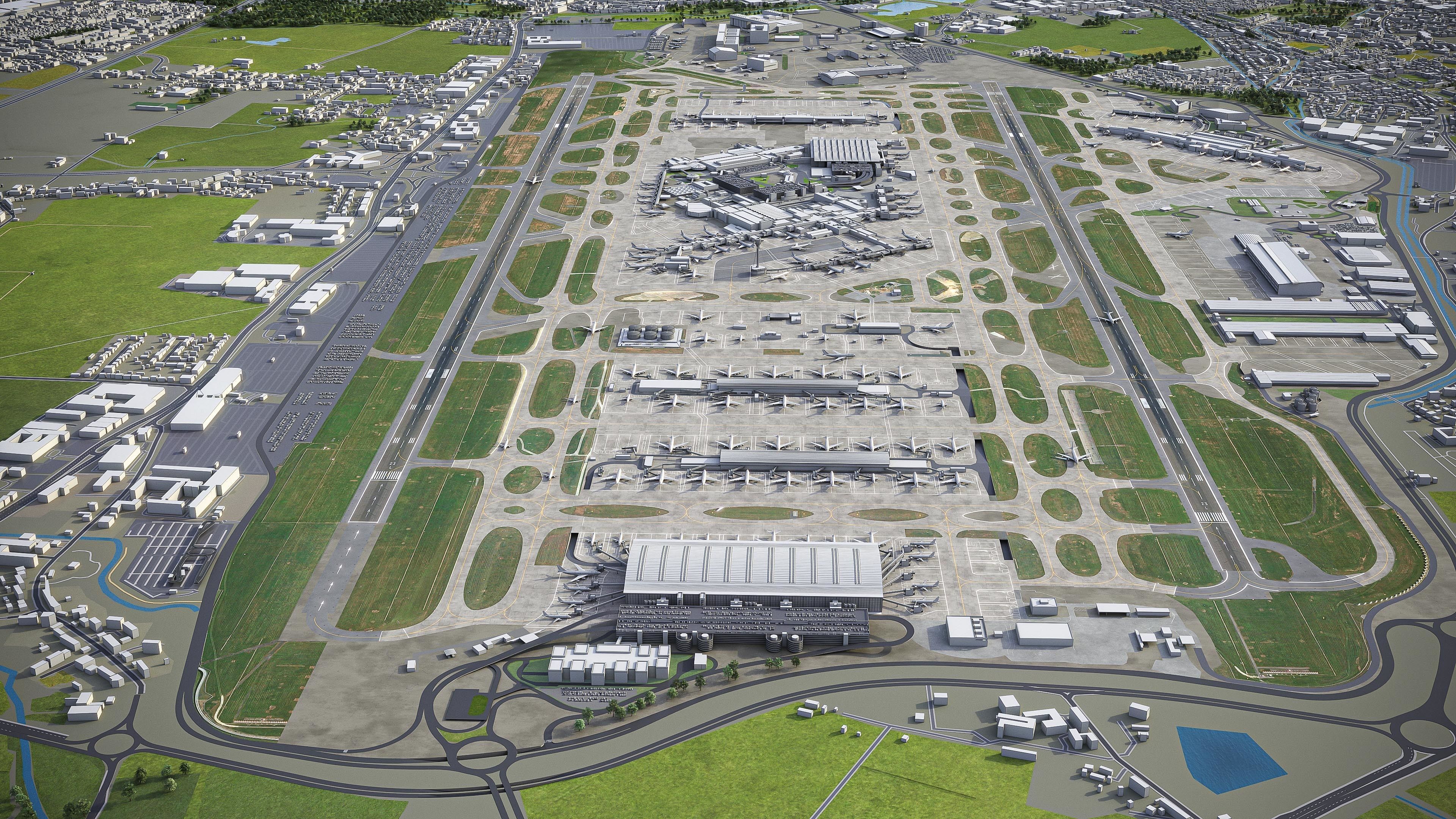 London Heathrow Airport - LHR Low-poly 3D model_3