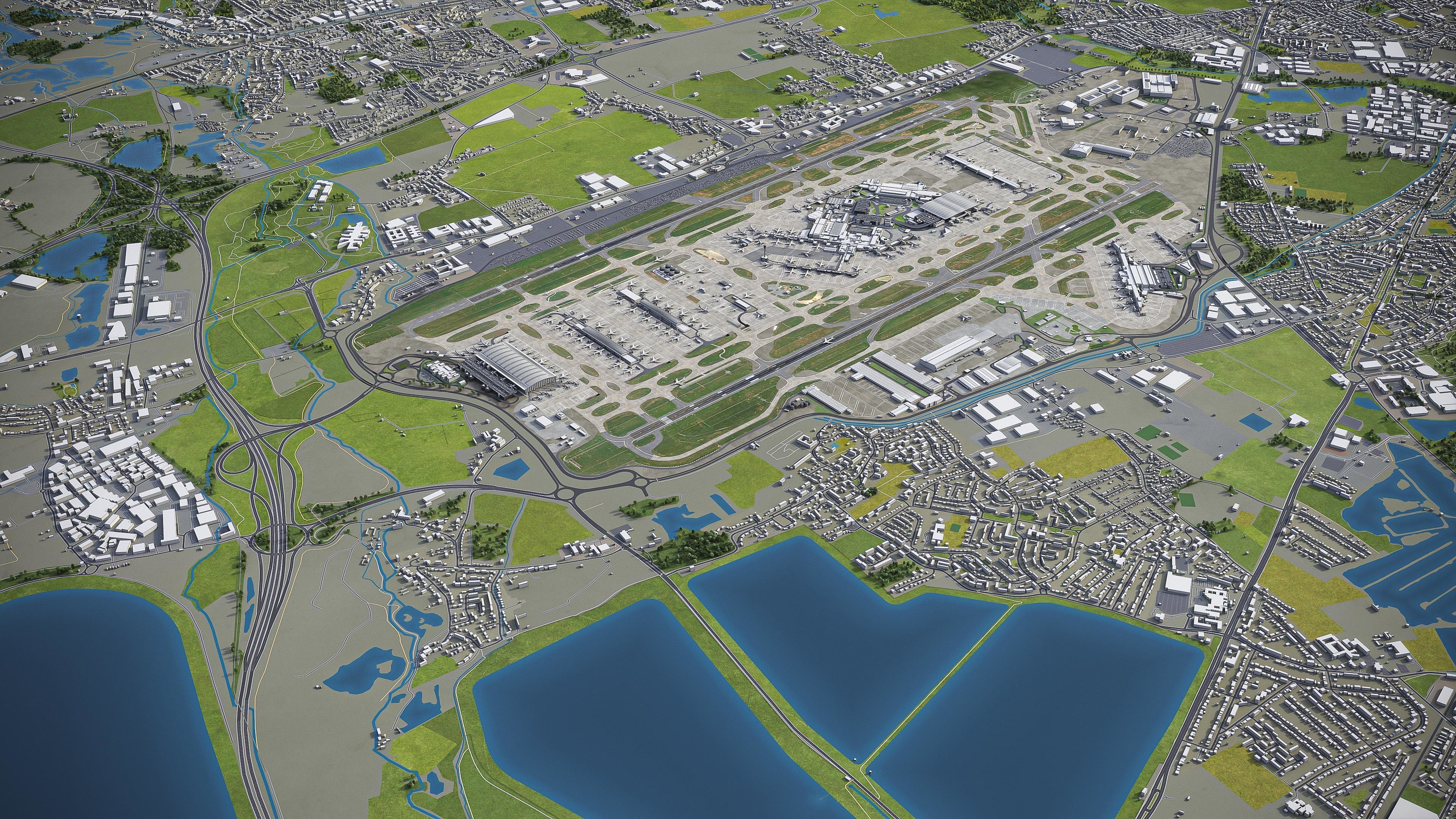 London Heathrow Airport - LHR Low-poly 3D model_37