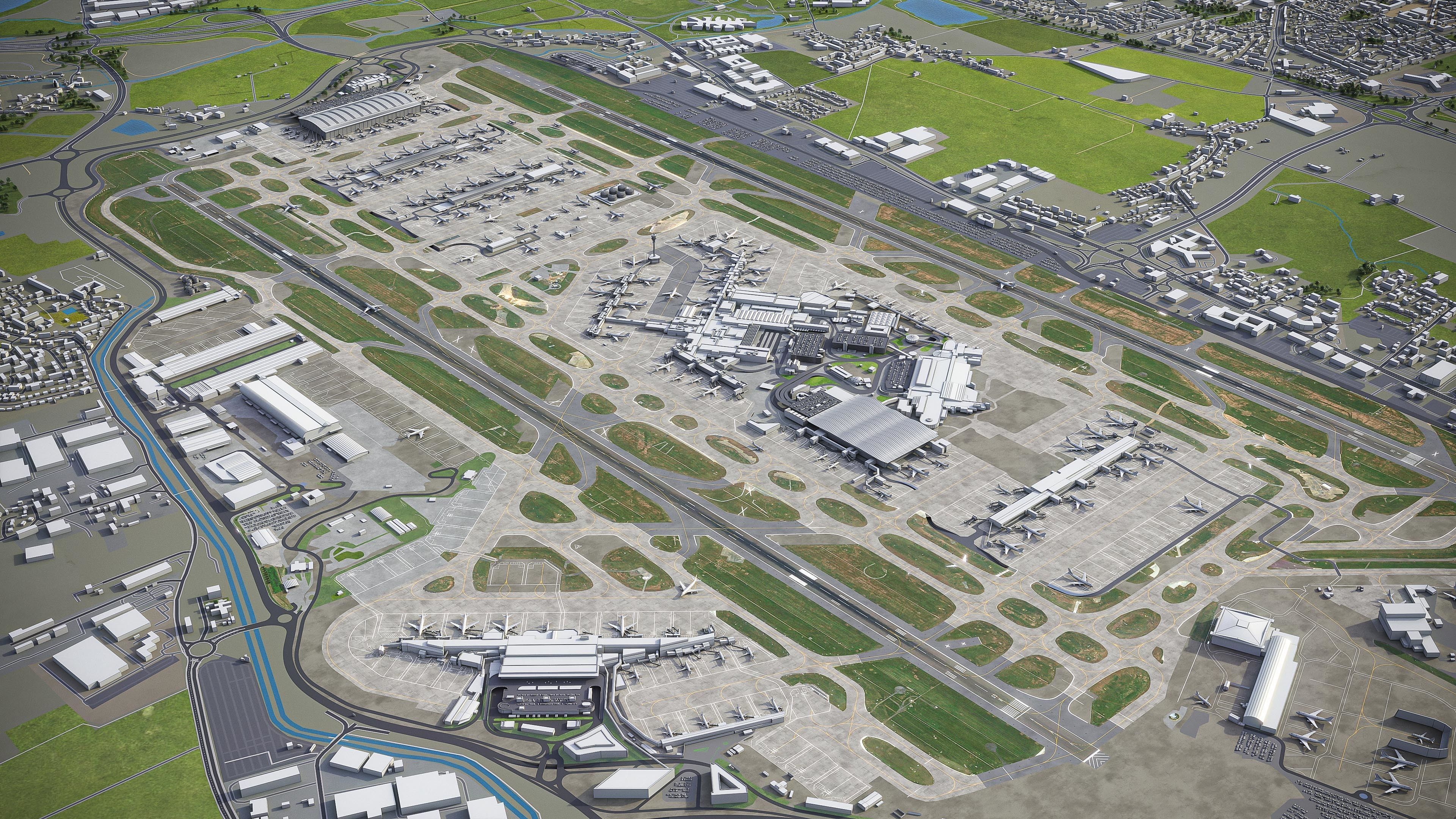 London Heathrow Airport - LHR Low-poly 3D model_7