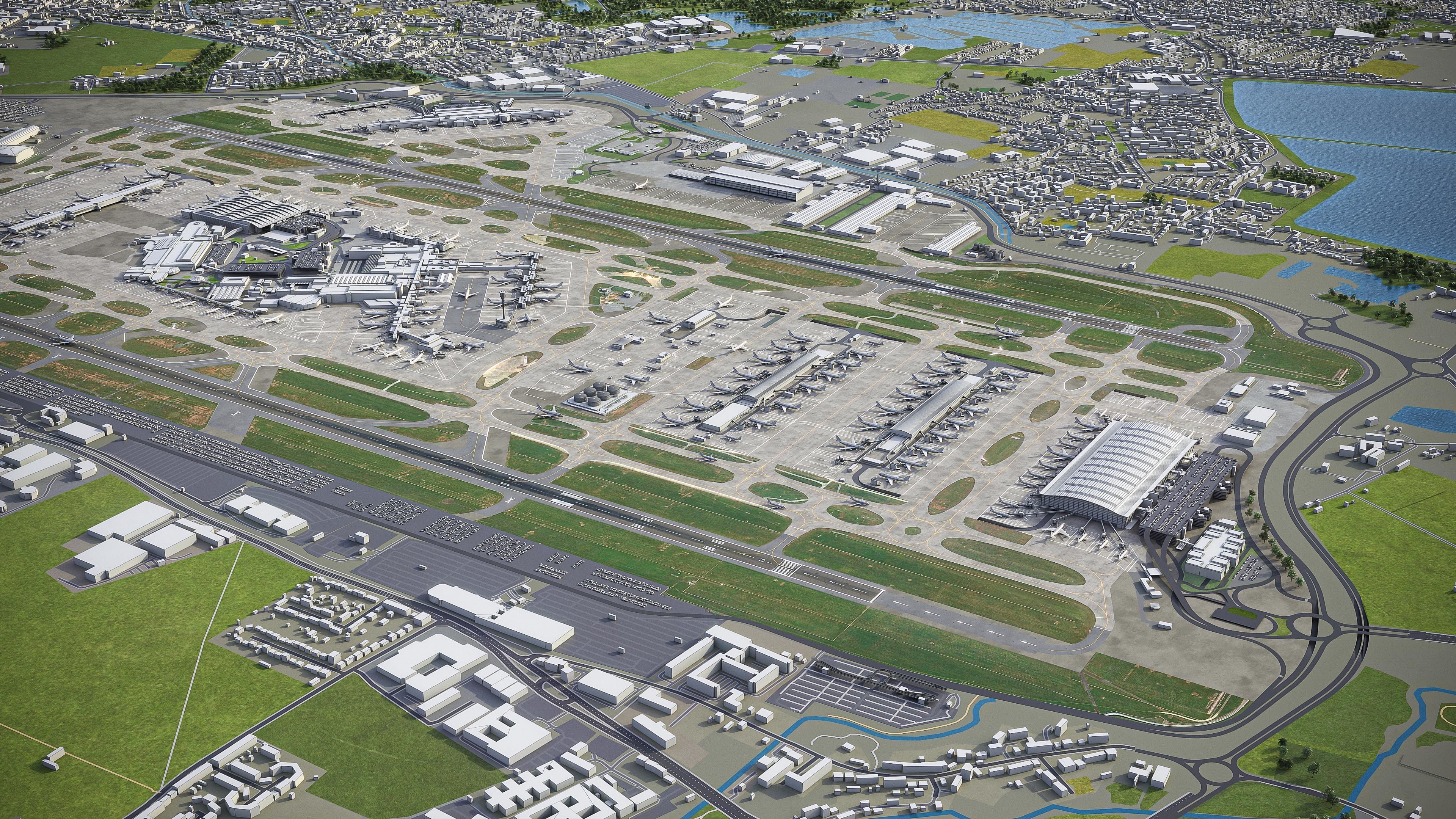 London Heathrow Airport - LHR Low-poly 3D model_4