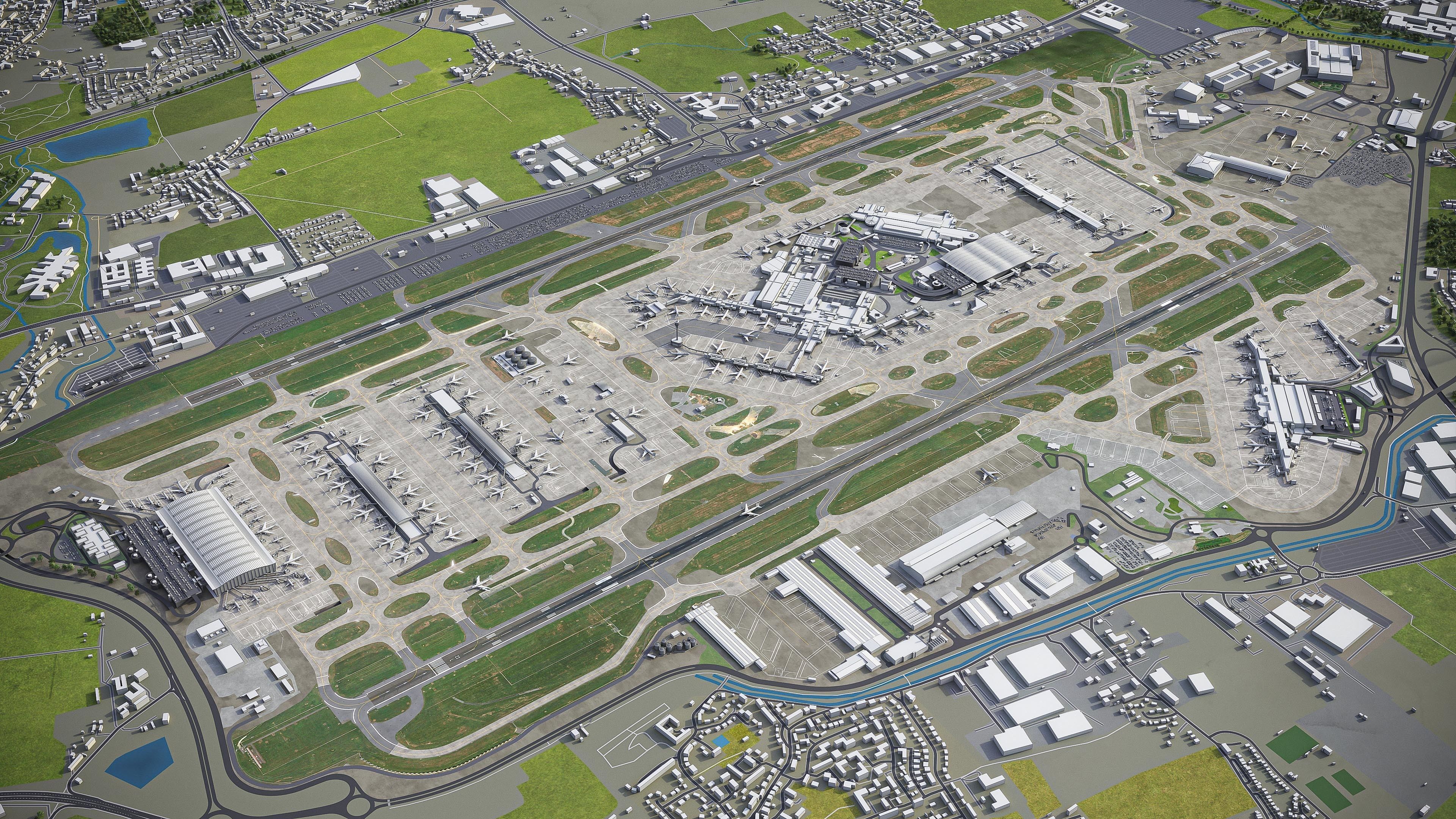 London Heathrow Airport - LHR Low-poly 3D model_2