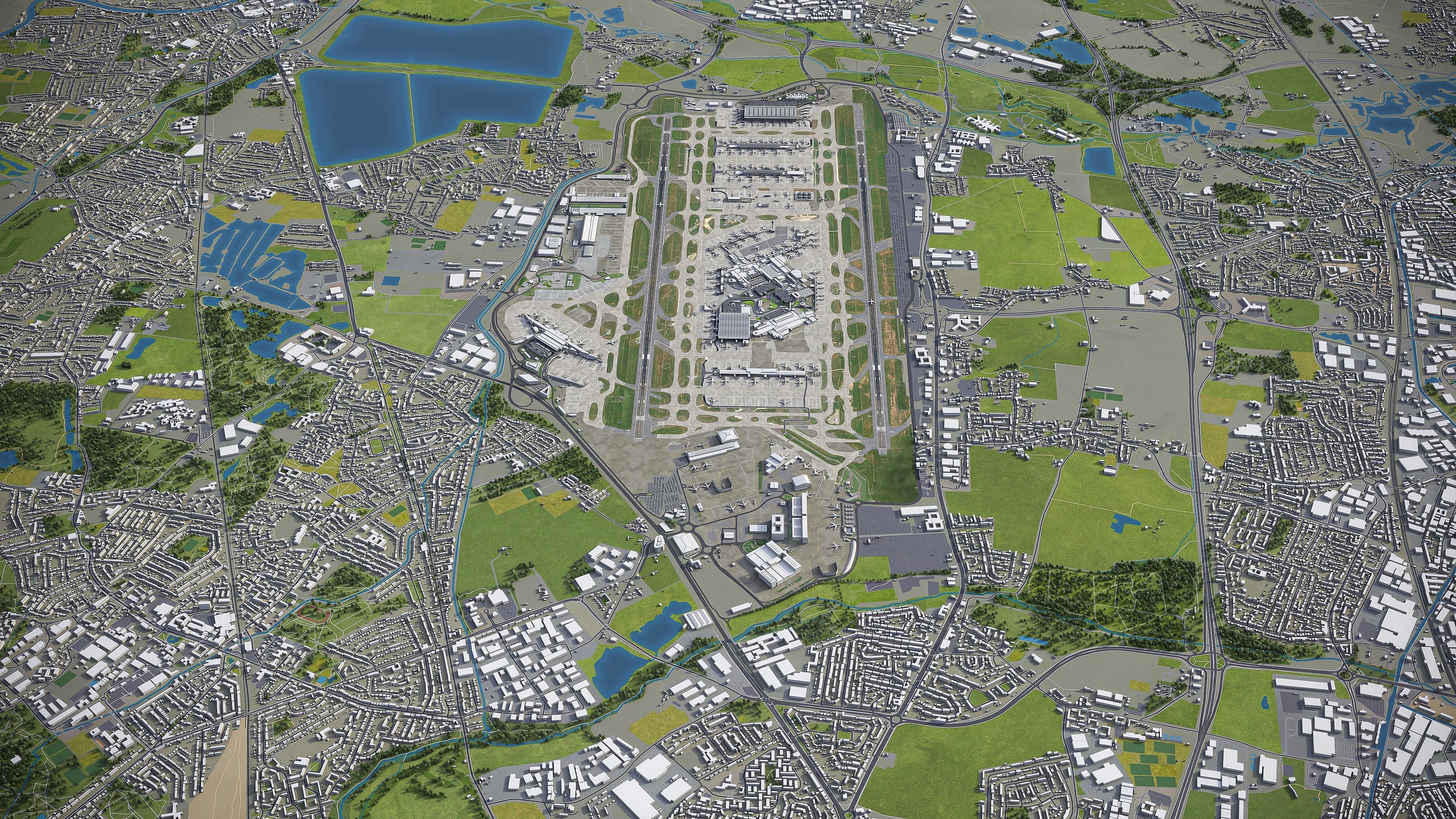 London Heathrow Airport - LHR Low-poly 3D model_38