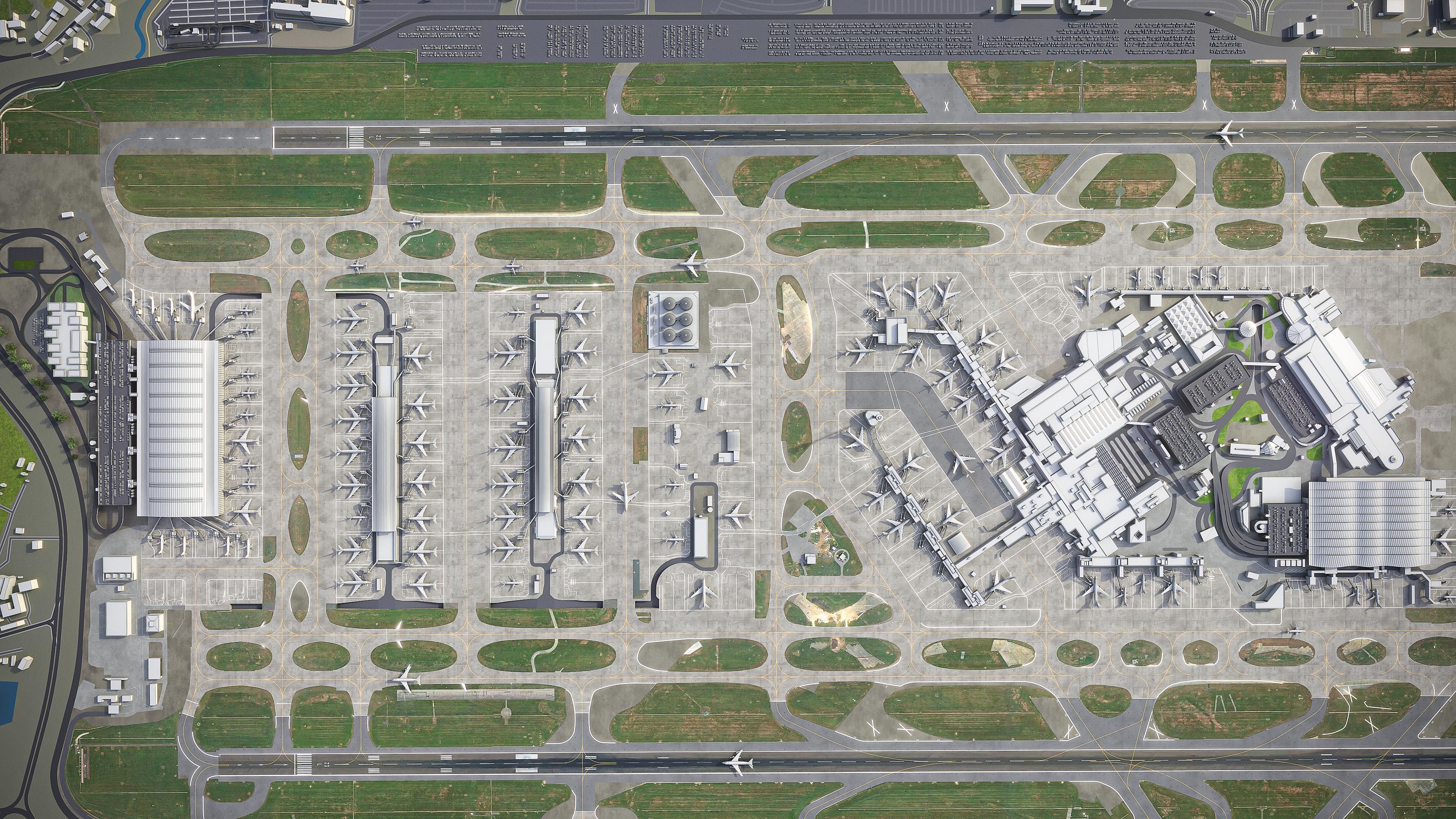London Heathrow Airport - LHR Low-poly 3D model_35