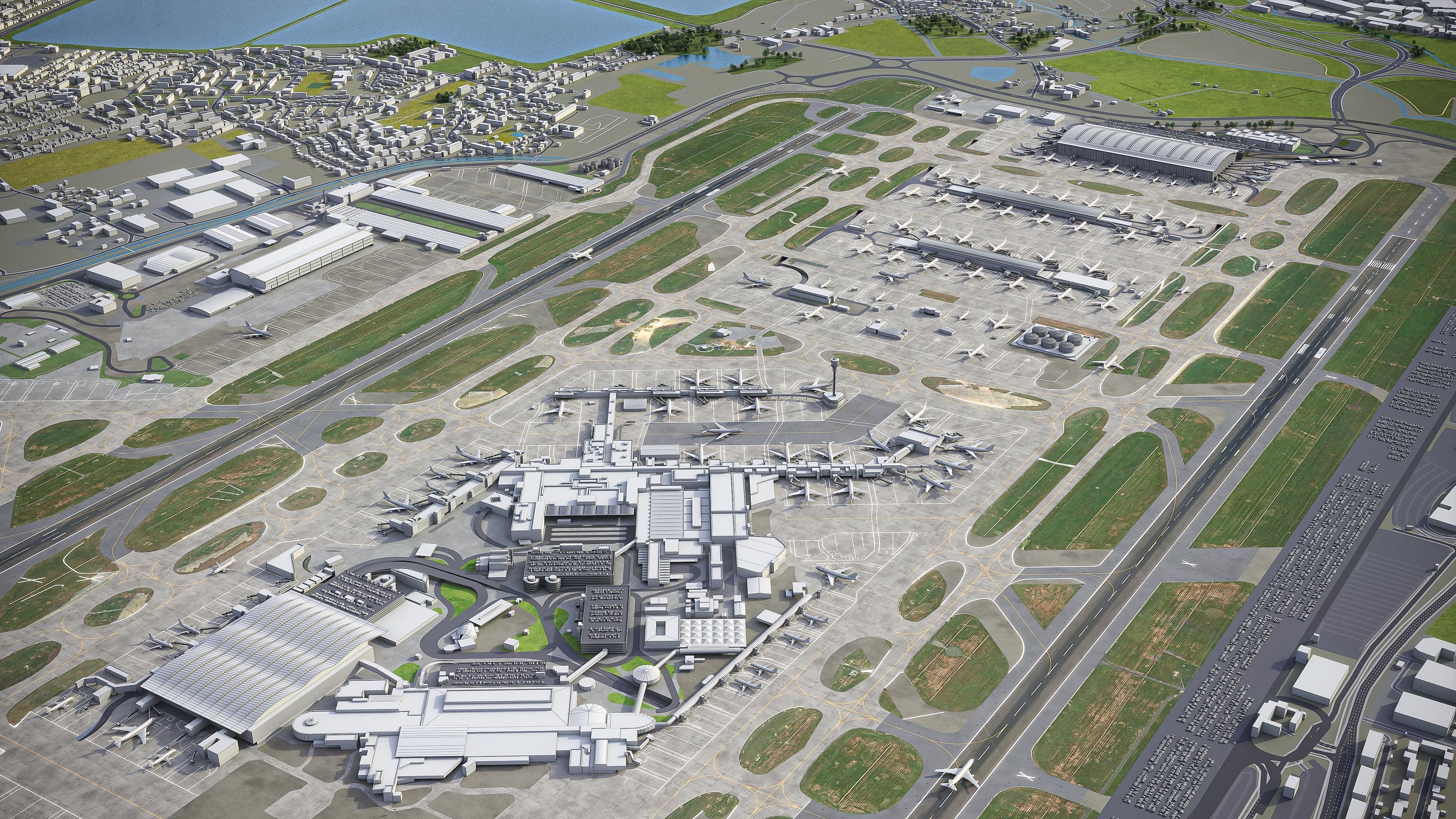 London Heathrow Airport - LHR Low-poly 3D model_5