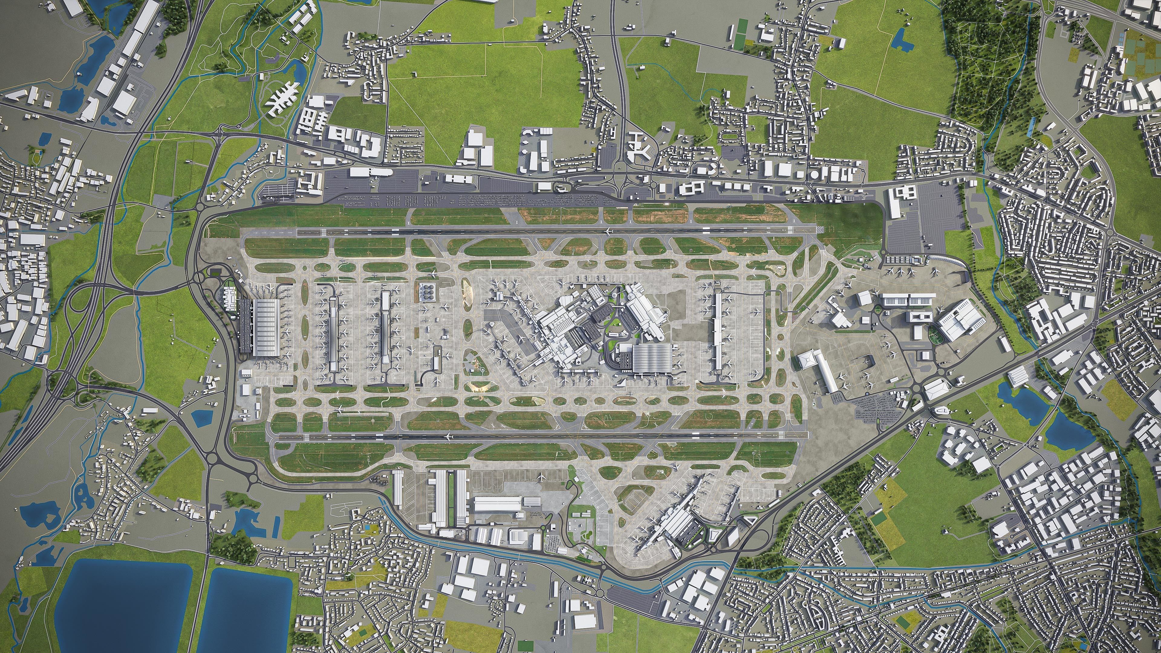 London Heathrow Airport - LHR Low-poly 3D model_36