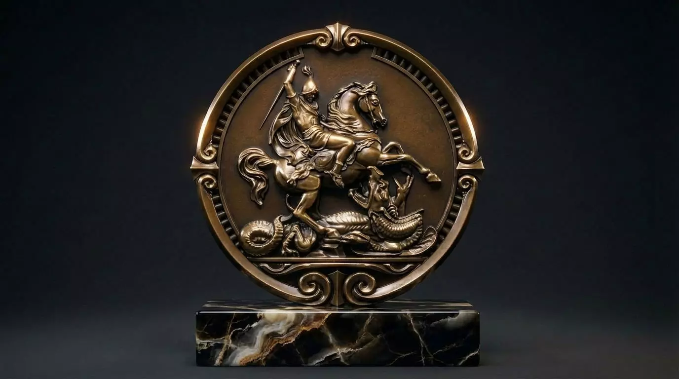 Saint George and the Dragon 3D print model