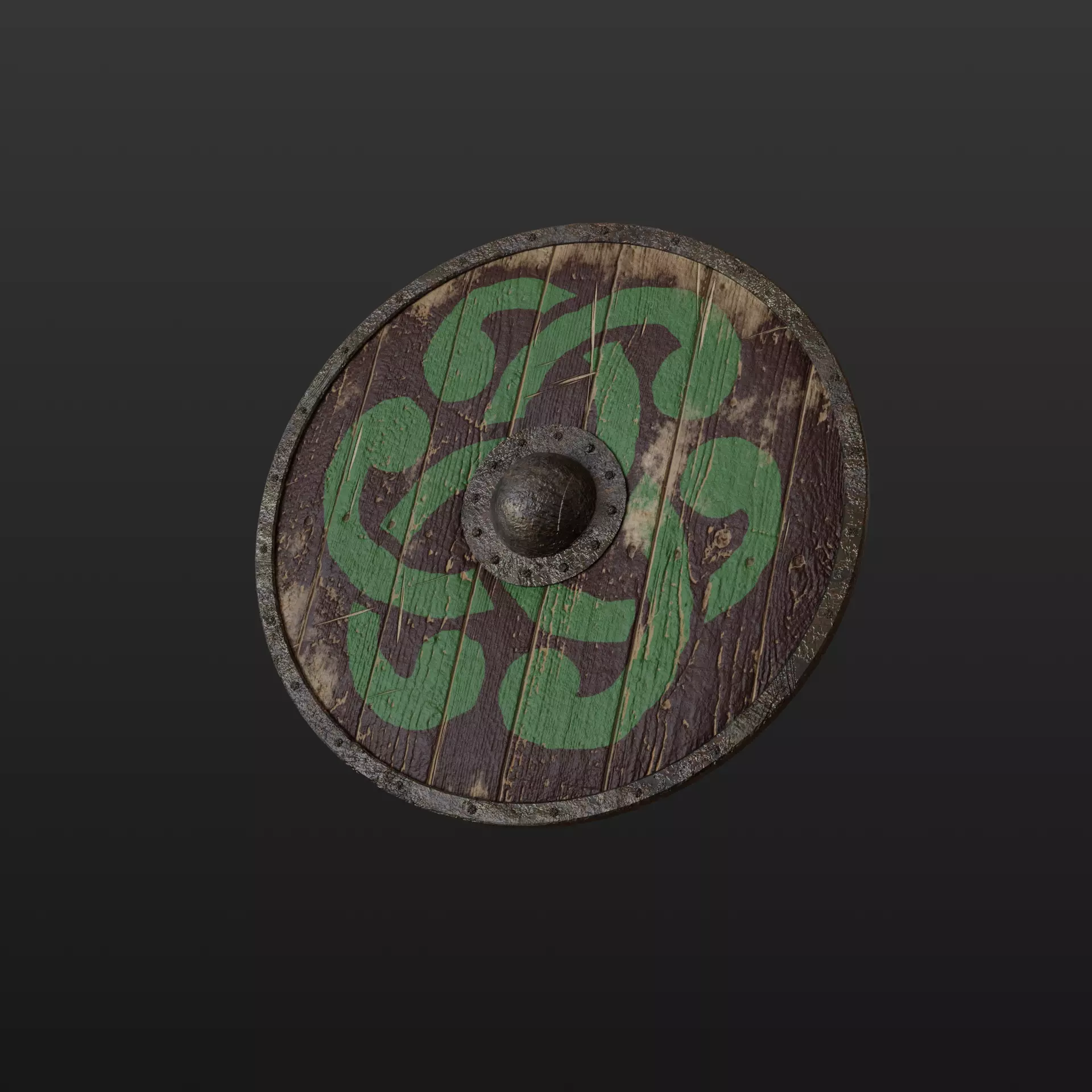 Wooden Shield Free 3D model_0