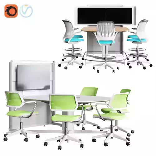 Steelcase - Media Scape D-Form Totem 3D model