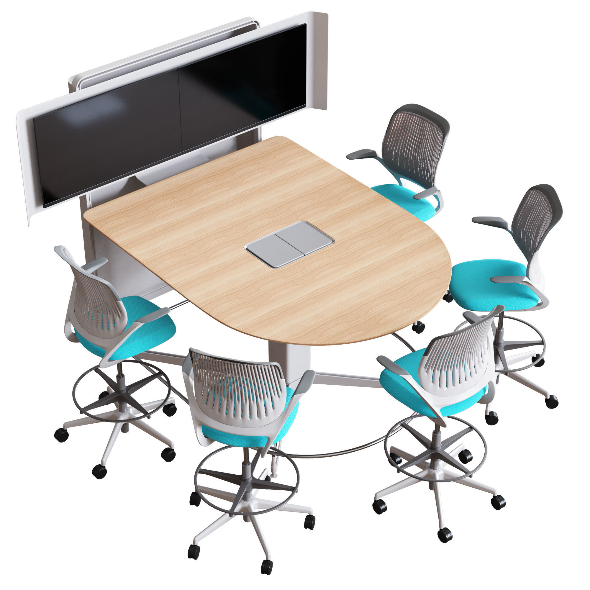 Steelcase - Media Scape D-Form Totem 3D model_1
