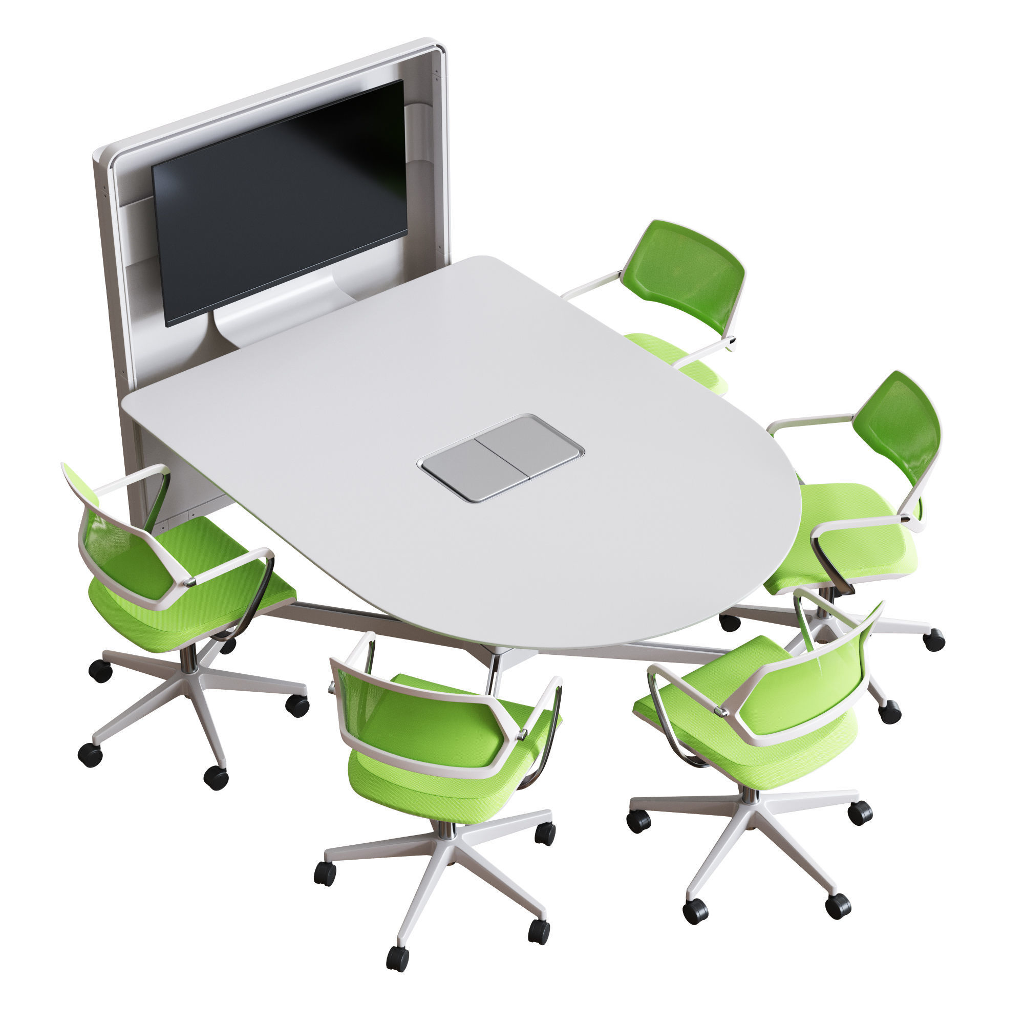 Steelcase - Media Scape D-Form Totem 3D model_2
