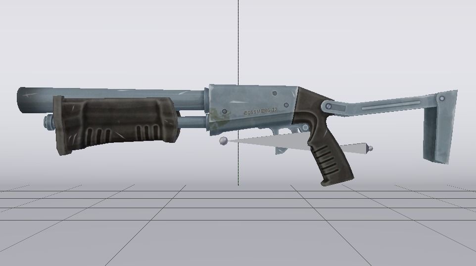 Pump Shotgun Low-poly 3D model_8