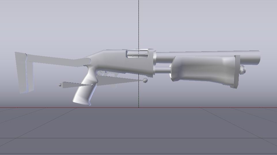 Pump Shotgun Low-poly 3D model_18