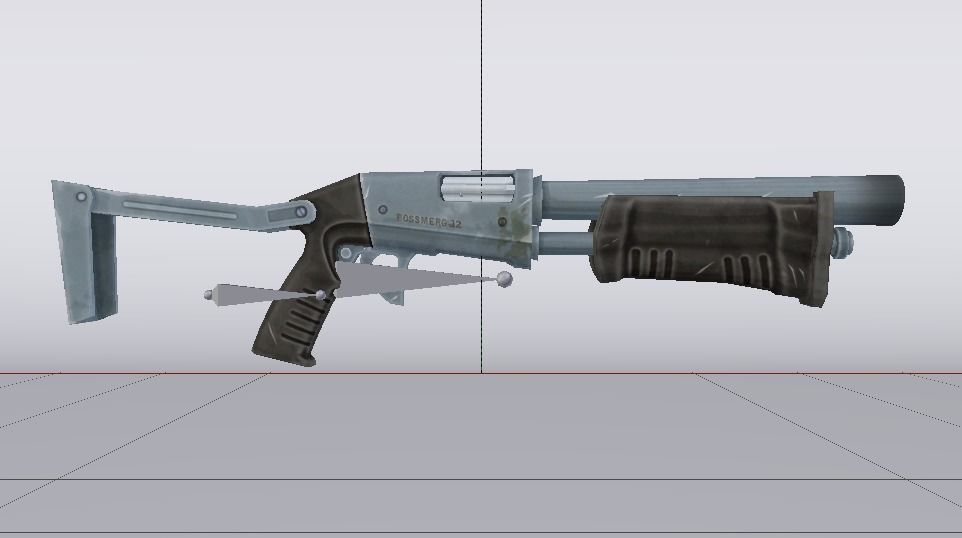 Pump Shotgun Low-poly 3D model_6