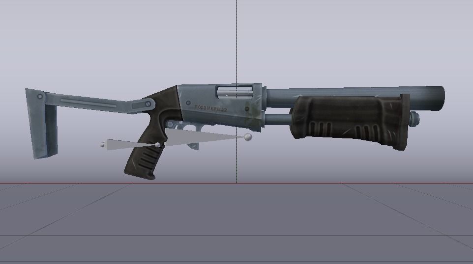 Pump Shotgun Low-poly 3D model_12