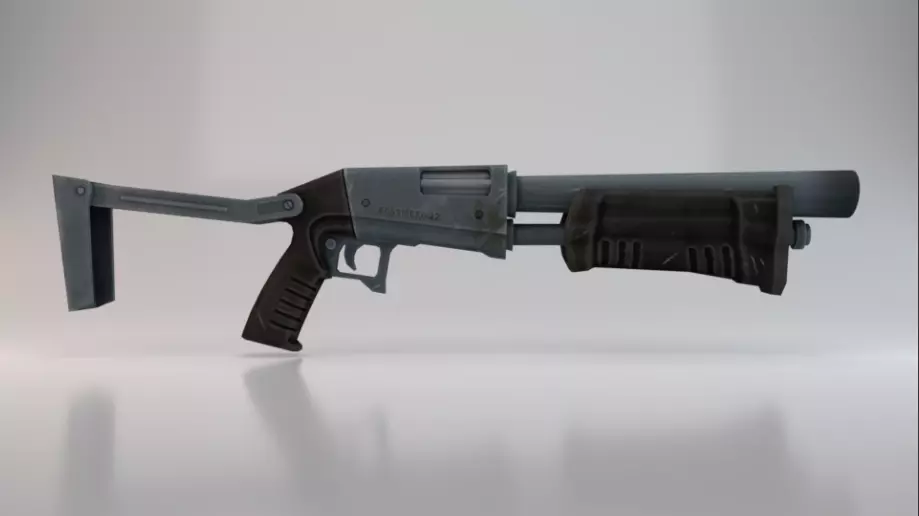 Pump Shotgun Low-poly 3D model_0