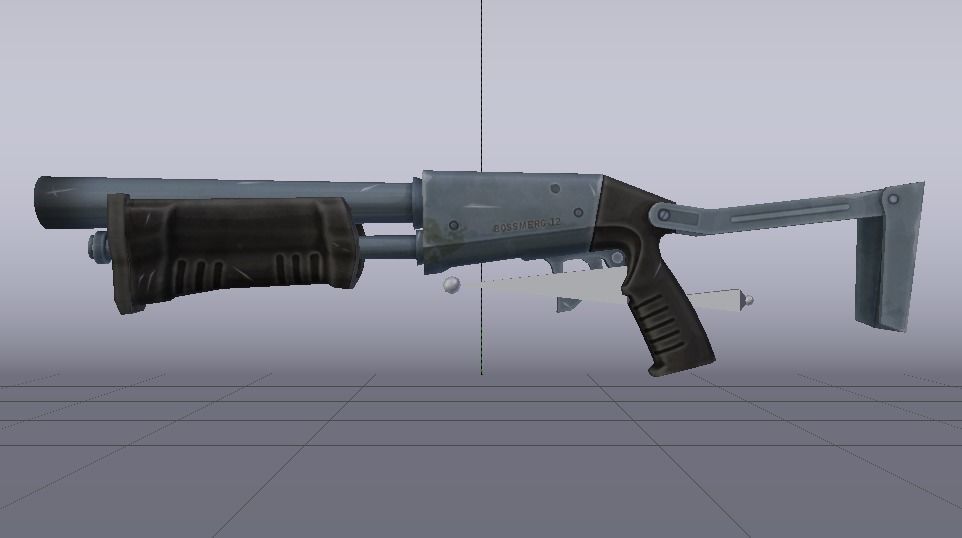 Pump Shotgun Low-poly 3D model_14