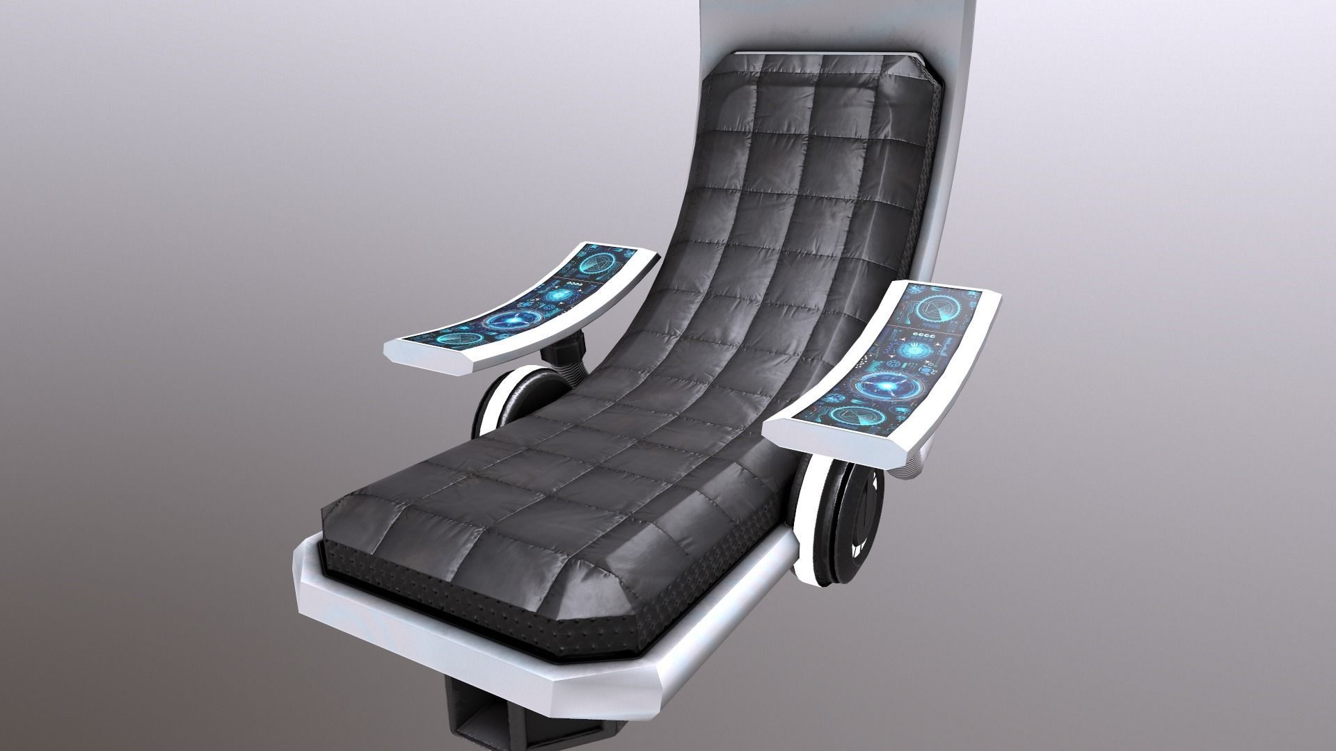 SciFi Seat Futuristic Low-poly 3D model_1
