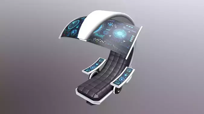 SciFi Seat Futuristic Low-poly 3D model