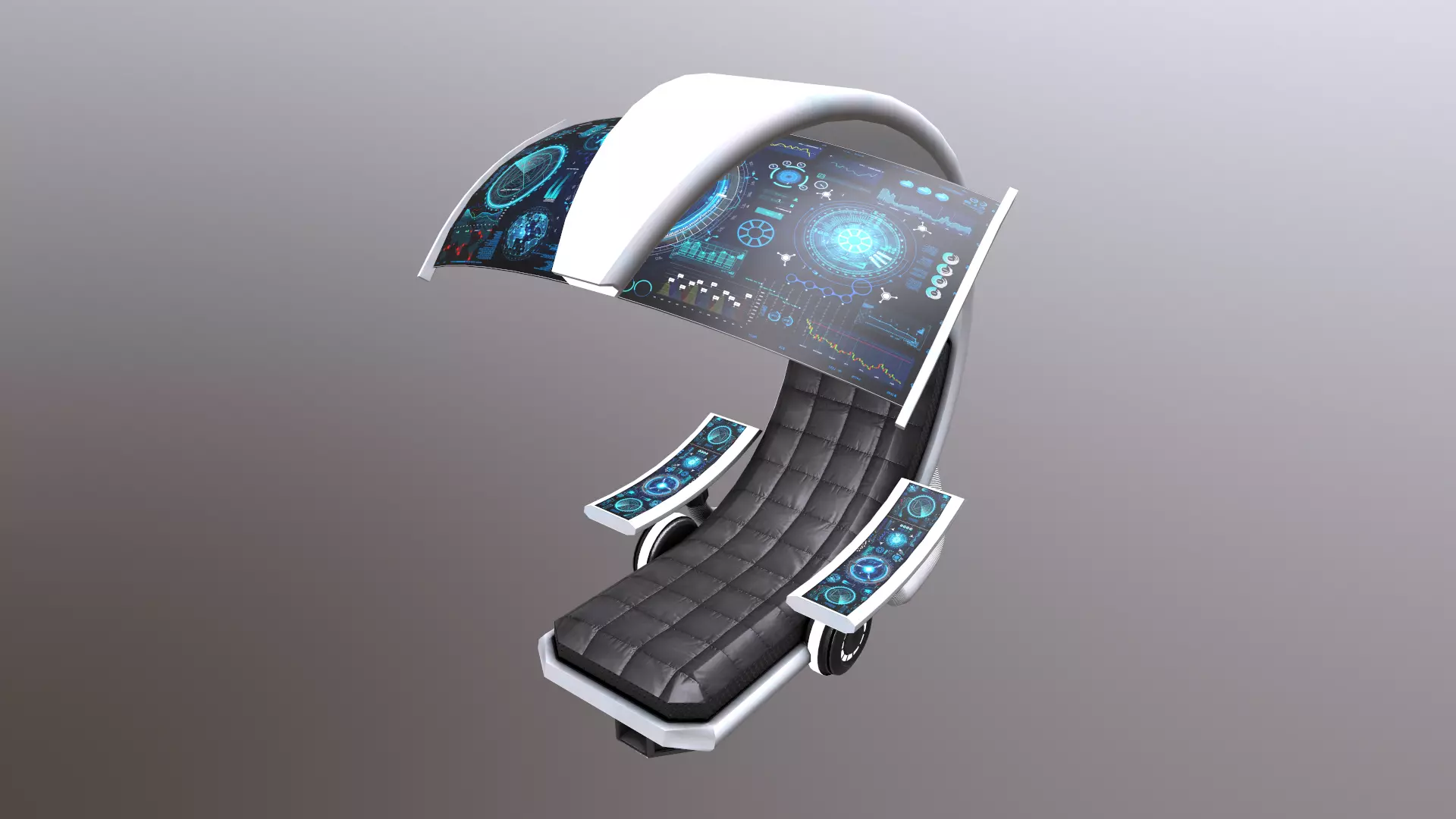 SciFi Seat Futuristic Low-poly 3D model_0