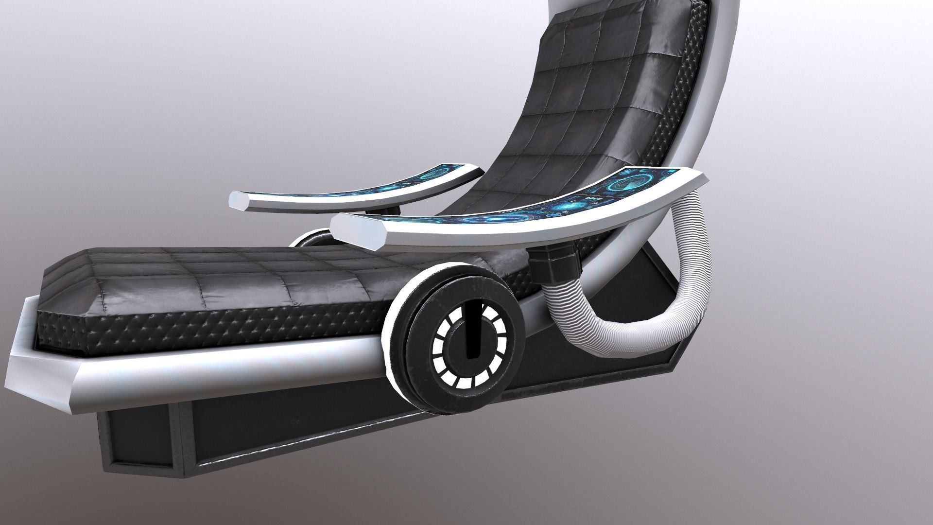 SciFi Seat Futuristic Low-poly 3D model_2