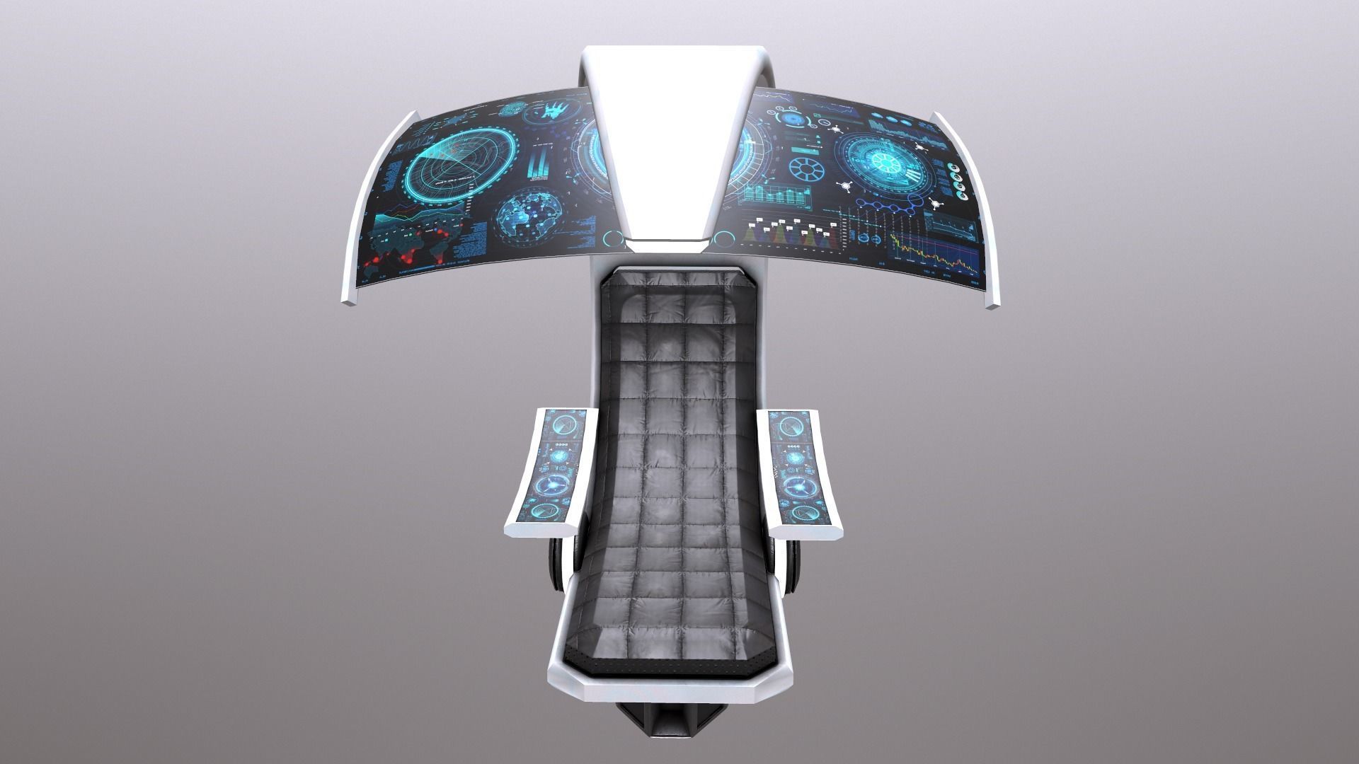 SciFi Seat Futuristic Low-poly 3D model_4