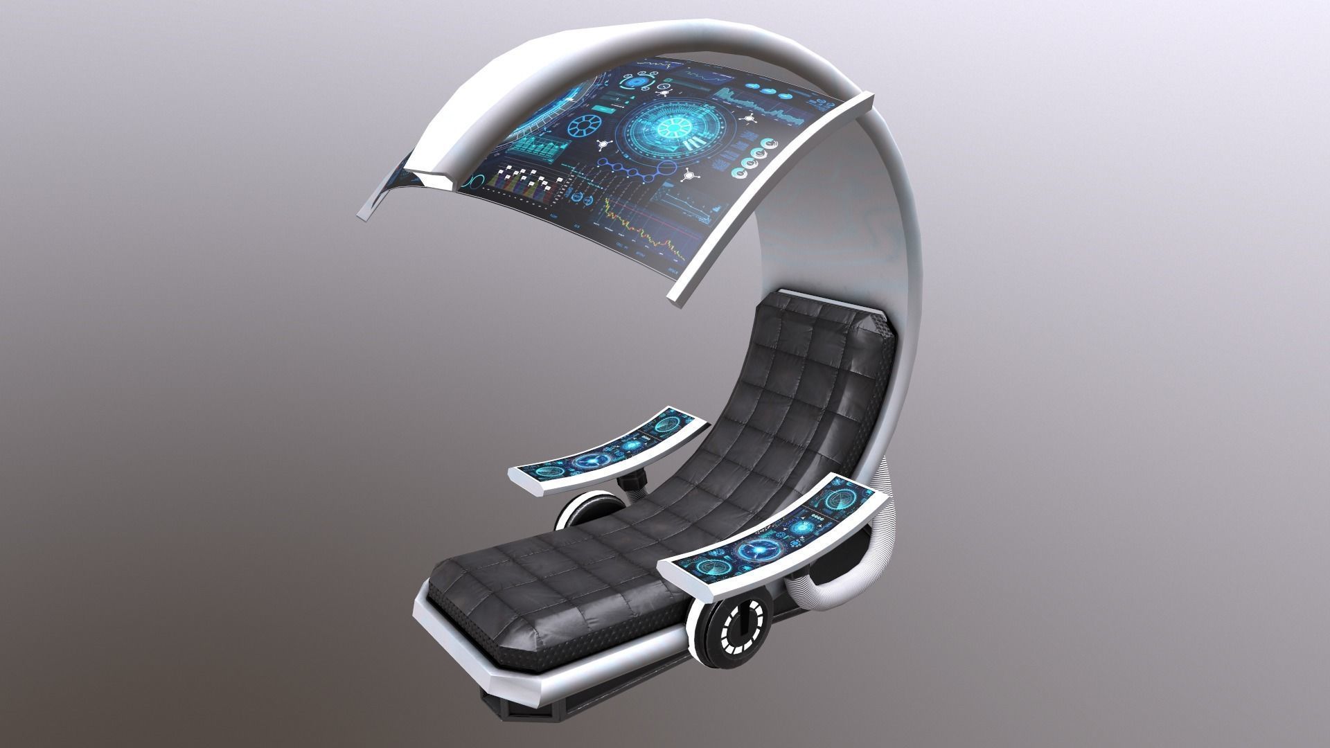 SciFi Seat Futuristic Low-poly 3D model_5