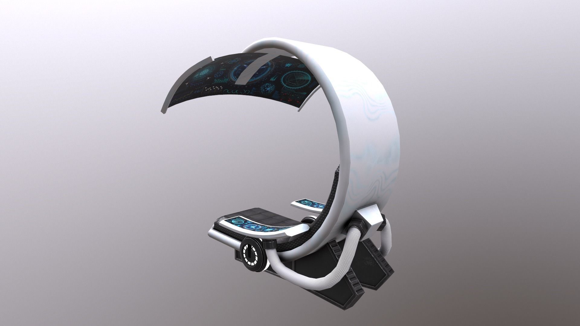 SciFi Seat Futuristic Low-poly 3D model_3