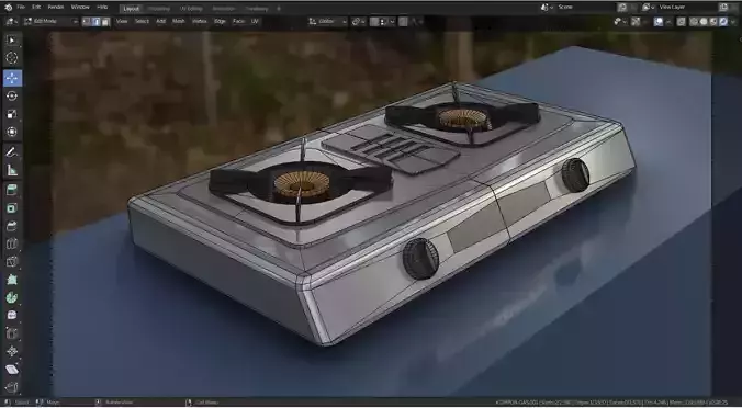 gas stove Free low-poly 3D model
