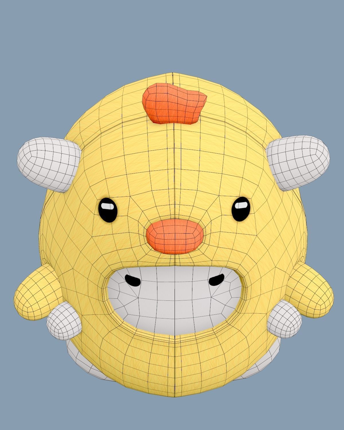 Stuffed Toy Chicken - Lowpoly Low-poly 3D model_10