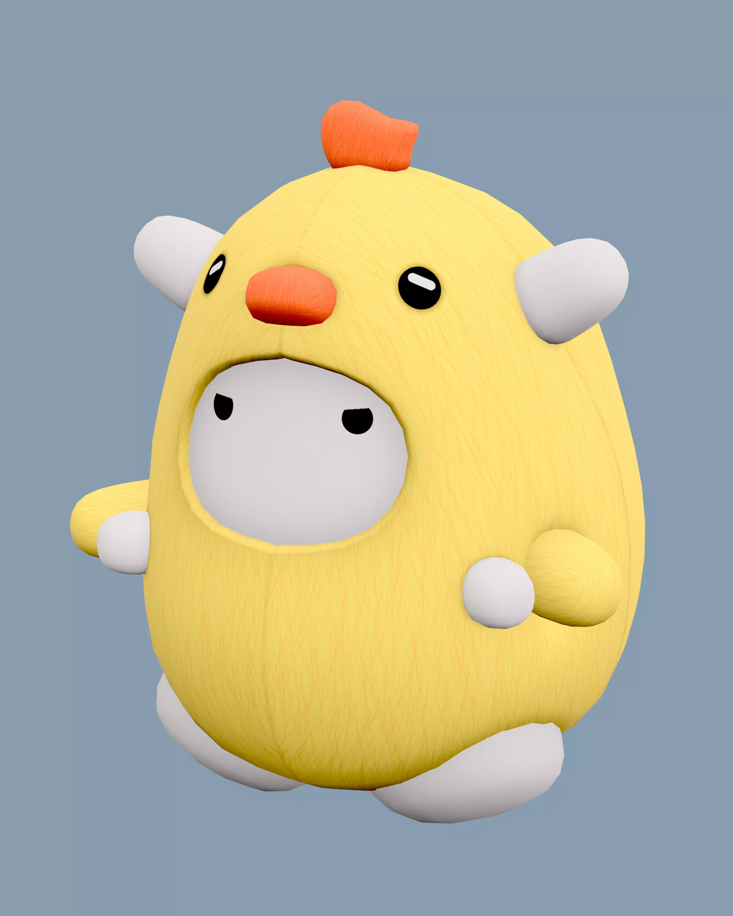 Stuffed Toy Chicken - Lowpoly Low-poly 3D model_0