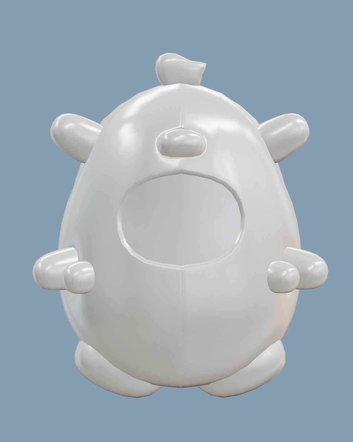 Stuffed Toy Chicken - Lowpoly Low-poly 3D model_13