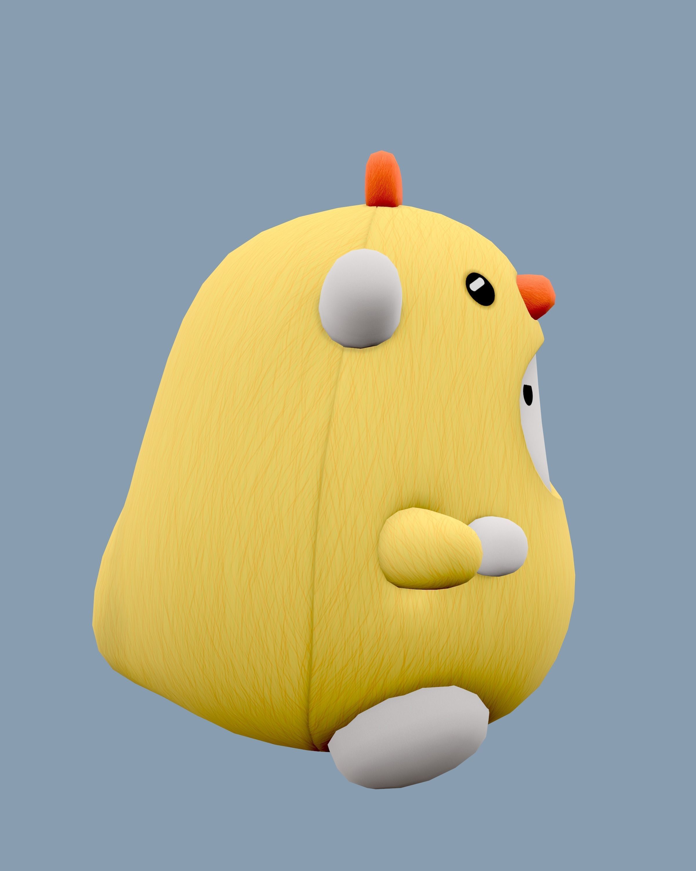 Stuffed Toy Chicken - Lowpoly Low-poly 3D model_4