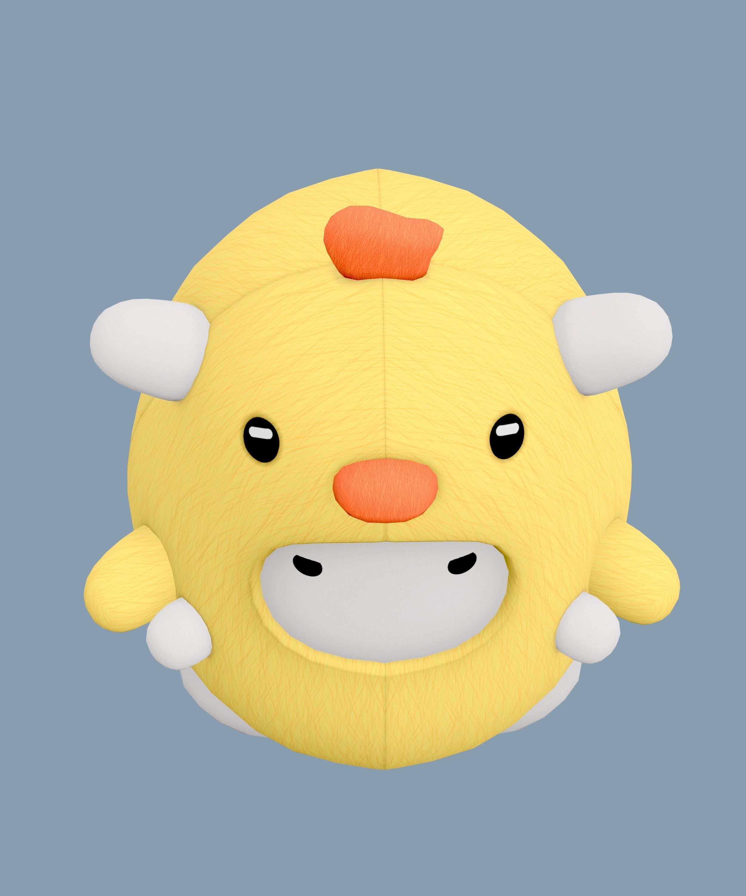 Stuffed Toy Chicken - Lowpoly Low-poly 3D model_5