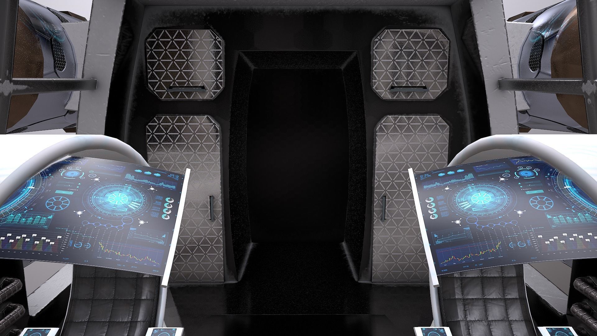 SciFi Spaceship Futuristic Low-poly 3D model_7